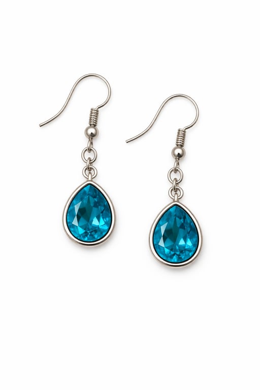 Handmade Dangle Teardrop Resin Gem Earrings - 8 Colours Available