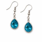 Handmade Dangle Teardrop Resin Gem Earrings - 8 Colours Available