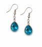 Handmade Dangle Teardrop Resin Gem Earrings - 8 Colours Available