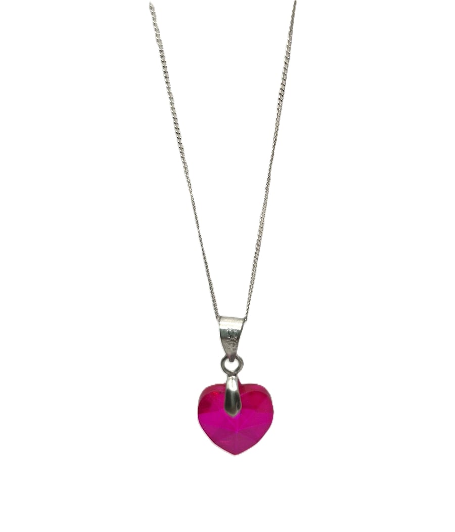 Valentine gift Swarovski crystal heart pendant necklace