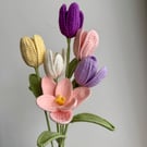 Crochet tulips bouquet,forever gift,colorful flowers 