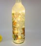 Decoupage bottle light, Robin and Squirrel, winter scene - Image 6
