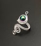 Adjustable Copper and Silver Wire Ring with Rainbow-Coated Hematite, gift  - Image 4