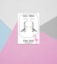 Seagull Drop Earrings - Handpainted - Bird Earrings