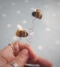 Needle felted bear, Bear with beehive, Bumble bees, OOAK ornament, Handmade - Image 8