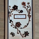 Quilled floral birthday card