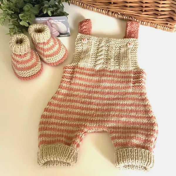 Baby Designer Stripey Rompers & Matching Booties Set 0-3 months size