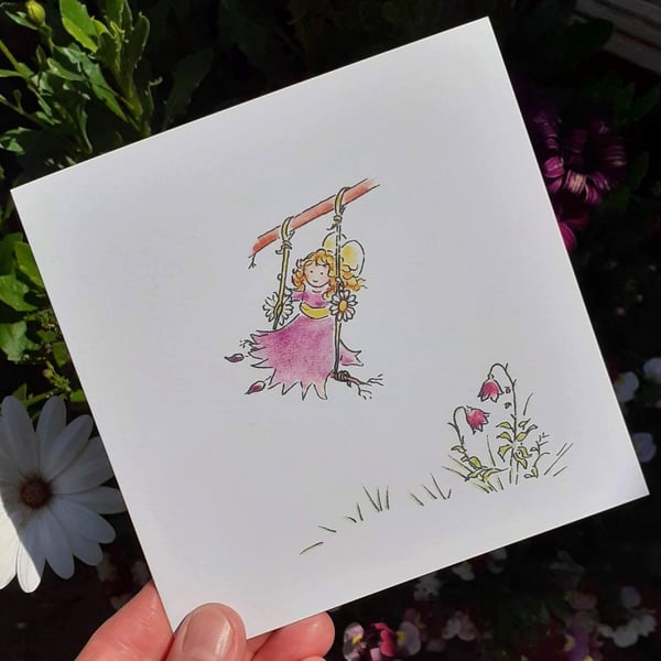 Fairy Card Blank Card Fairy Swing Eco friendly