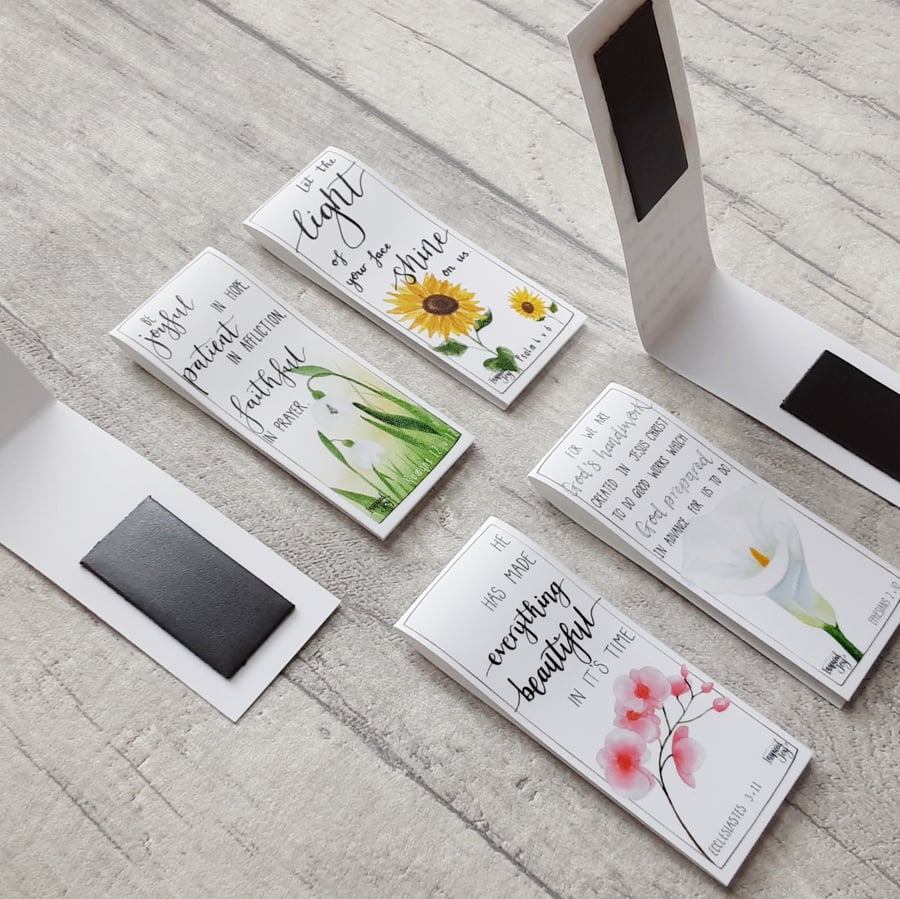 Magnetic Bookmarks 'Floral Verse' Set of 6