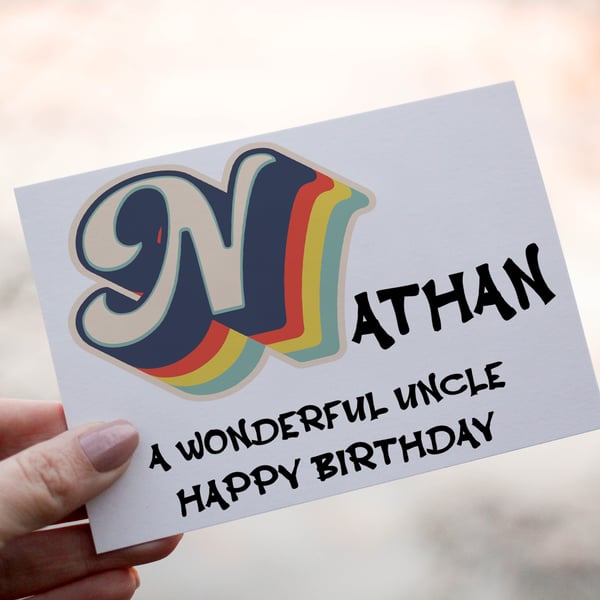 Retro Uncle Birthday Card, Card for Special Uncle, Birthday Card, Uncle Card
