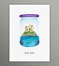 Castle Stalker, Loch Laich, Highland Landscapes, A4 art print