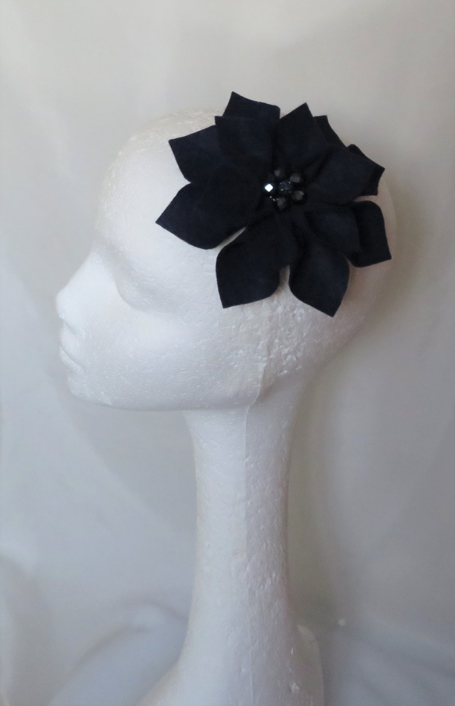 Navy Blue Vintage Retro Style Felt Flower Hair Accessory Clip Wedding