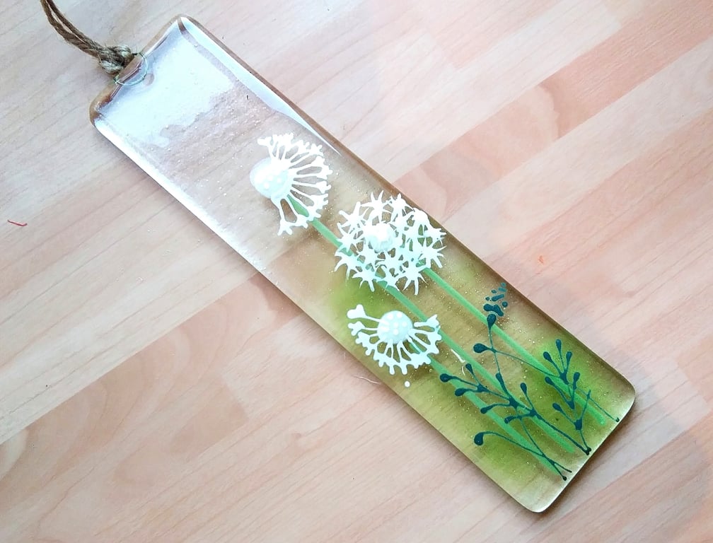 Handcrafted Dandelion Fused Glass Suncatcher