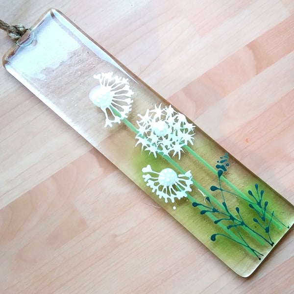 Handcrafted Dandelion Fused Glass Suncatcher