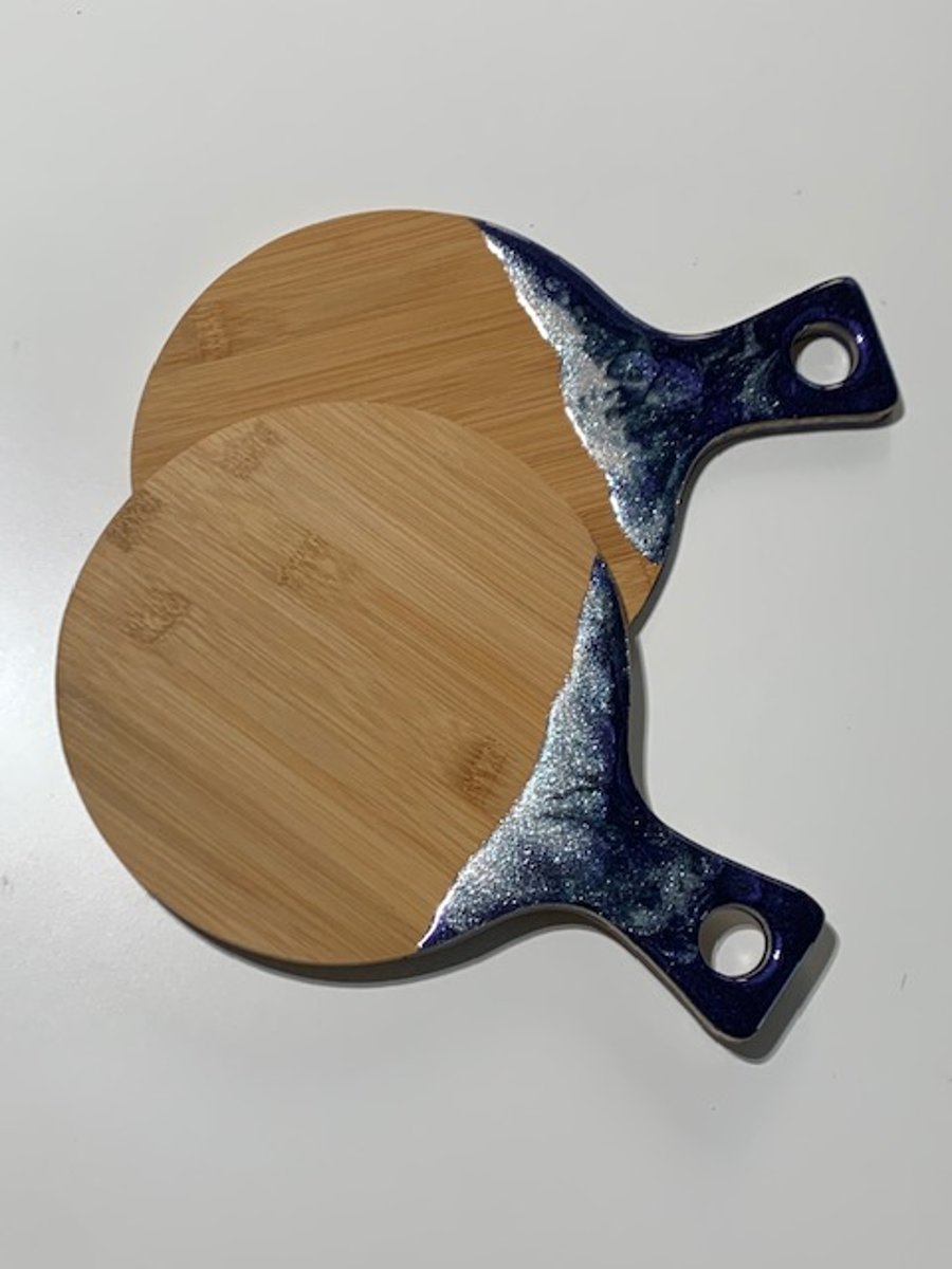 Set Of Two Mini Round Serving Boards