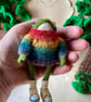  Hand Knitted Frog Ornament in Rainbow Pride Jumper Knitted Froglets