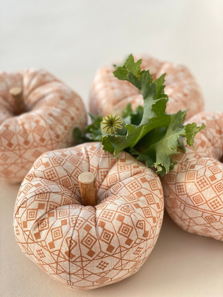 Boho Style Cotton Beige Pumpkin Bohemian Autumn Fall Halloween Decoration