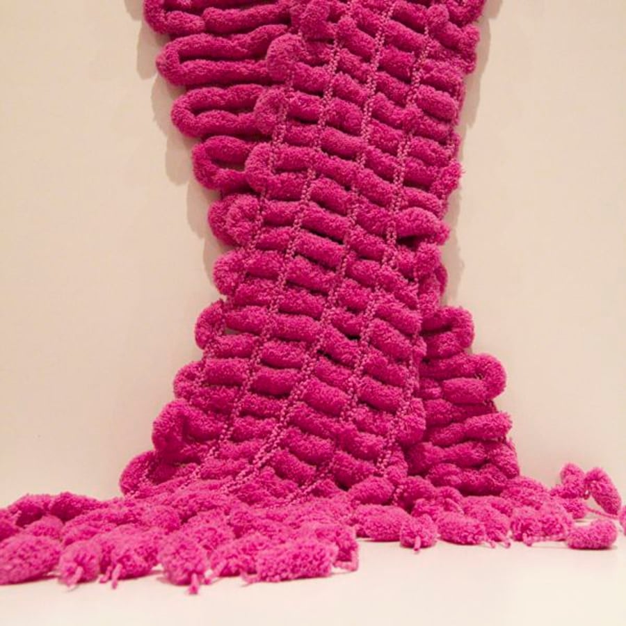 Purple snowball scarf