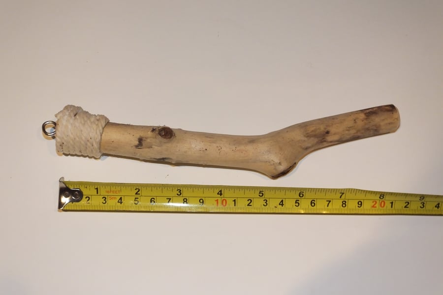 Bathroom light lamp pull handle made from Cornish driftwood. 