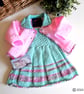 Baby Girl's Hand Knitted Cardigan, Dress & Booties with Merino wool 0-6 mths - Image 1