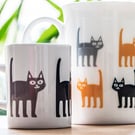 Fine Bone china cat coffee mug cup ceramic espresso mug cup gifts for cat lovers