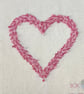 Hand Embroidered Greetings Card -Beaded Red Heart - Image 3