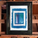 When Life Gets Blurry, Original Cyanotype print in upcycled frame.
