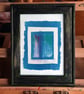 When Life Gets Blurry, Original Cyanotype print in upcycled frame.