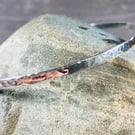 Sterling Silver Bangle Flat Hammered 3mm Wide