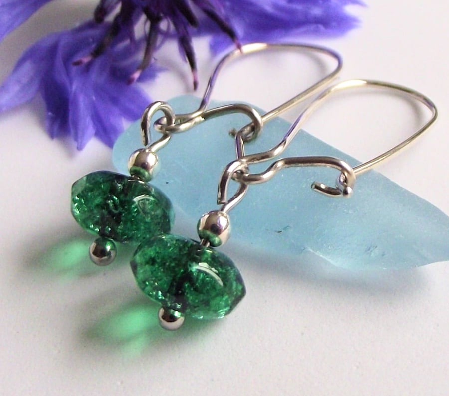Green quartz earrings