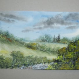 original art watercolour landscape painting ( ref F 757 D3 )