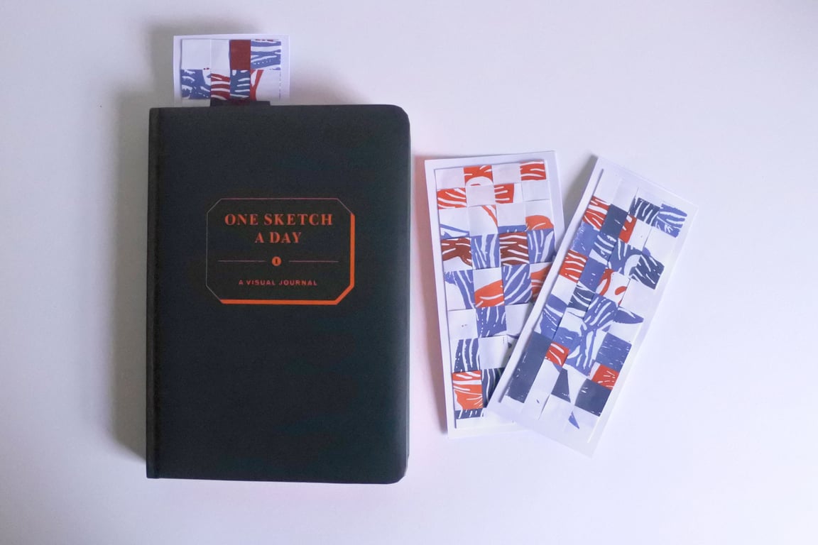 Blue and Orange Woven bookmark – Set of 3