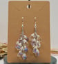 Wire Wrapped Iridescent Clear Teardrop Cluster Dangle Earrings, Sterling Silver - Image 4