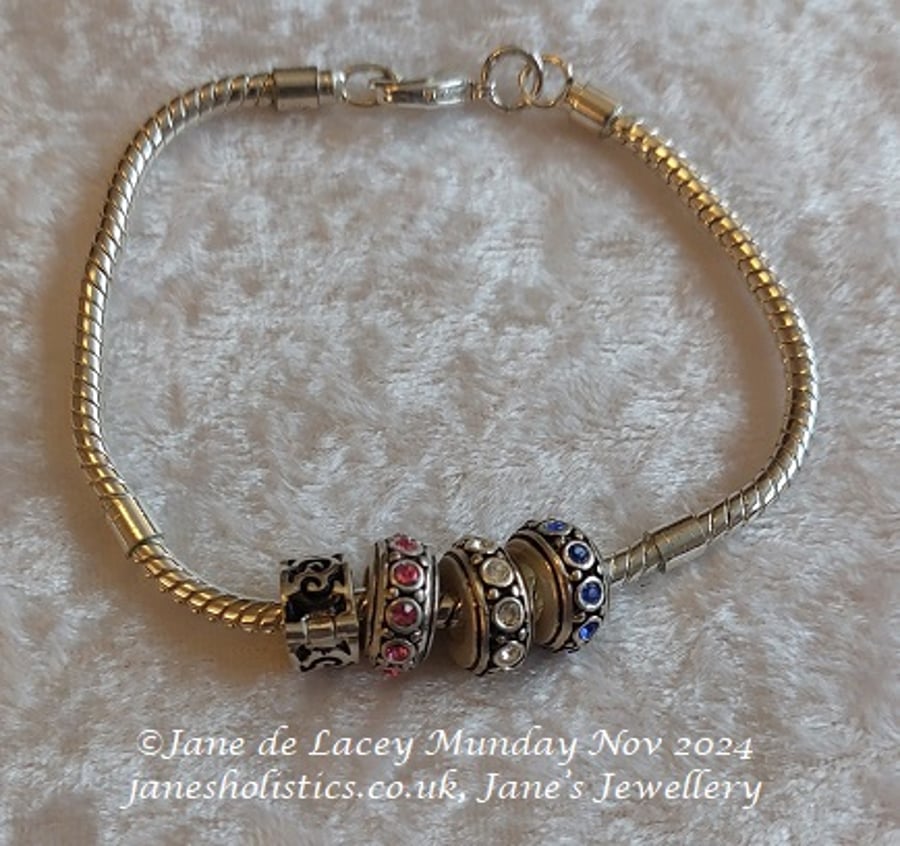 Silver Plated 'pandora style' bracelet