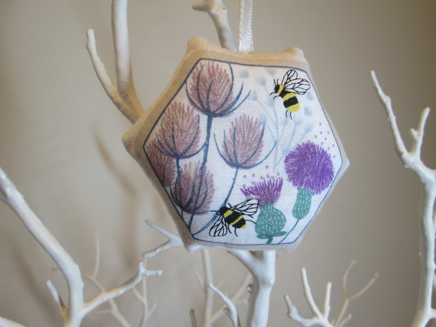 Teasel and bee Lavender Bag