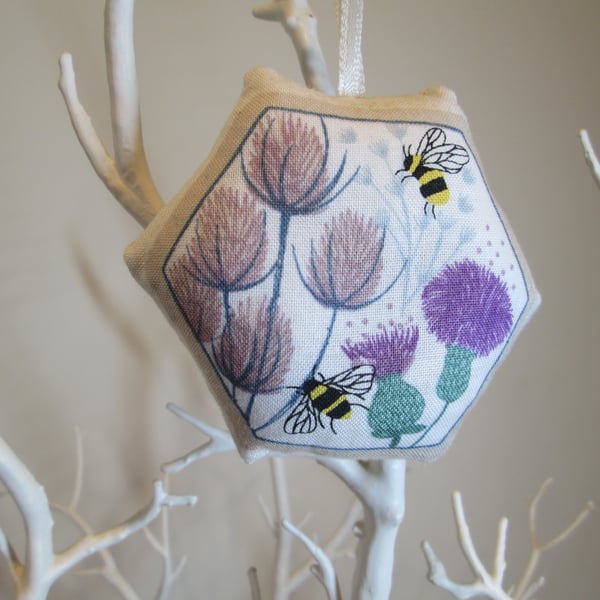 Teasel and bee Lavender Bag