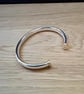 "Aurora" - Heavy Sterling Silver Cuff 9ct caps - 64g - Made to any size - 8x4mm - Image 2