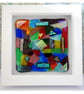 Patchwork Abstract Fused Glass Picture Box Framed - Image 1