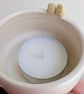 Handmade Tealight with Owl Bird Couple, Hearts & birdprints. Wedding Gift - Image 7