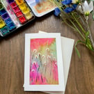 Hand-Painted Watercolour Floral Card - A6 Size