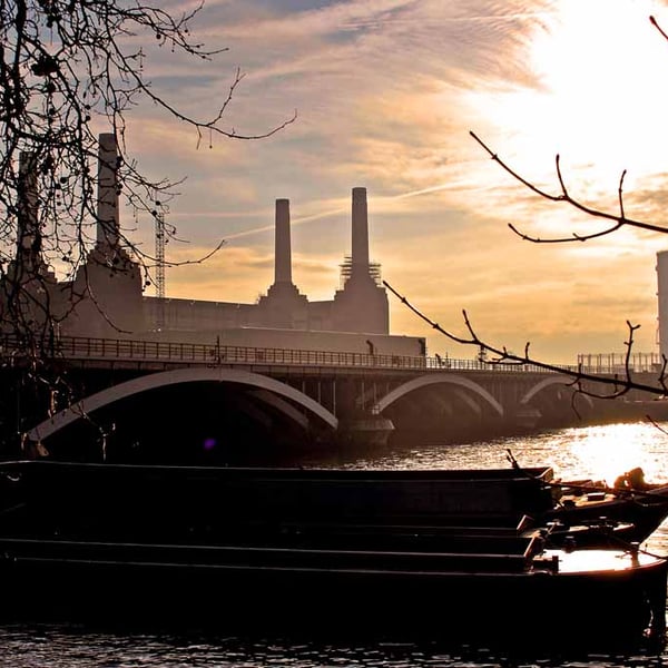 Battersea Power Station Grosvenor Bridge London Photograph Print