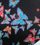 Butterflies on Black Handbag with Leather Handles, Butterfly Handbag - Image 3