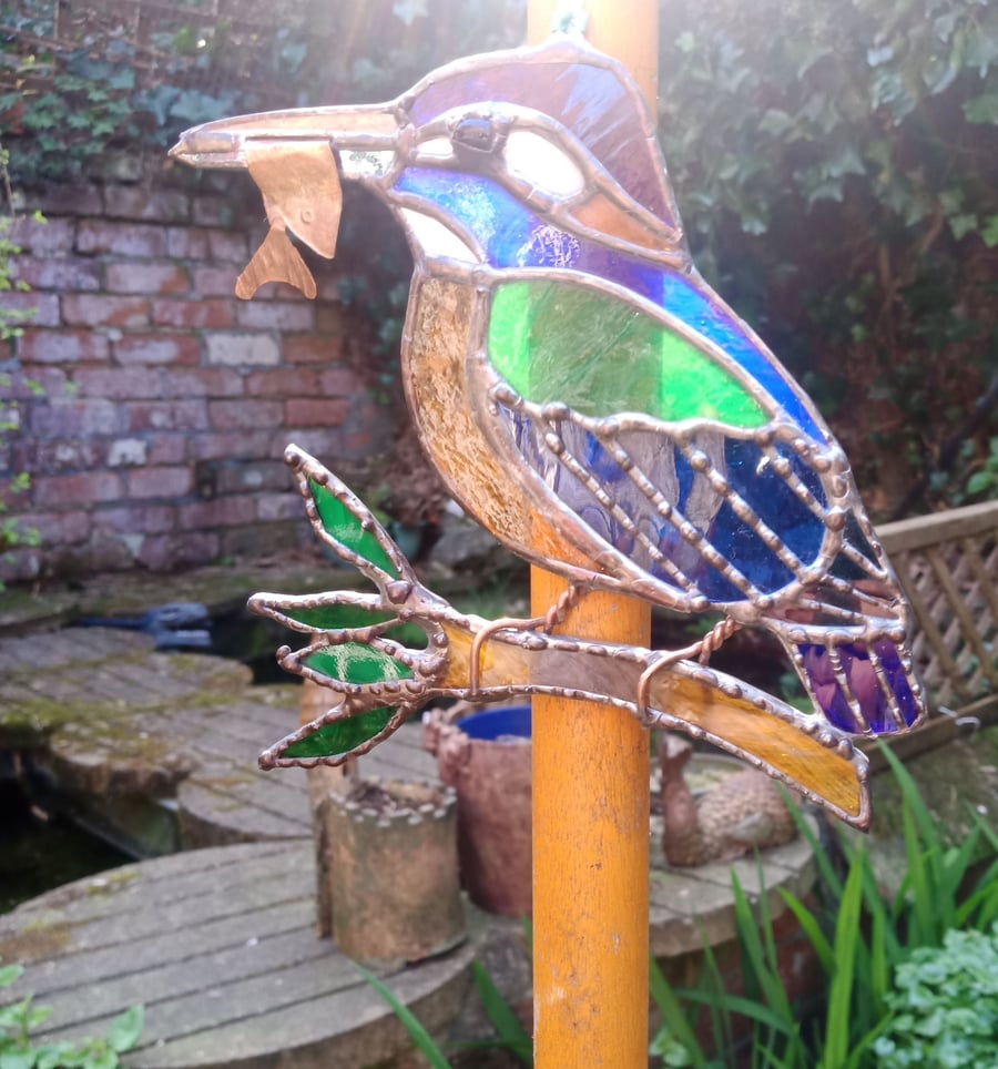 Stained Glass Kingfisher Suncatcher Hanging Decoration
