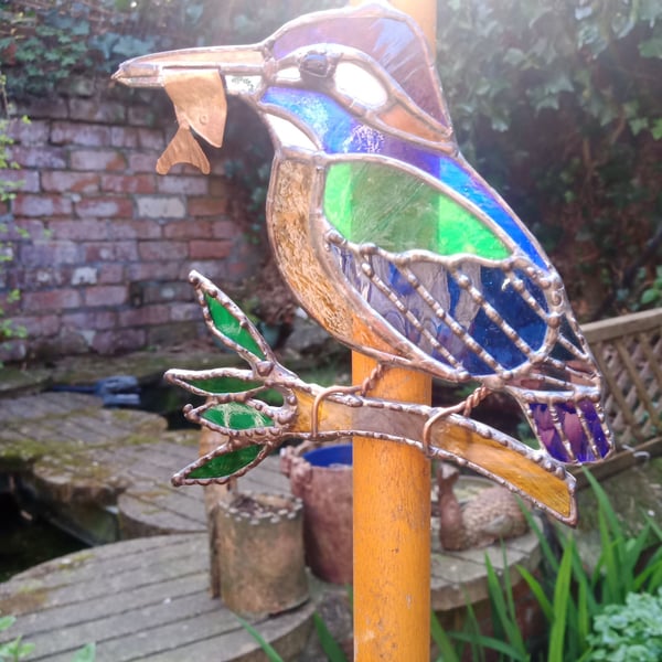 Stained Glass Kingfisher Suncatcher Hanging Decoration