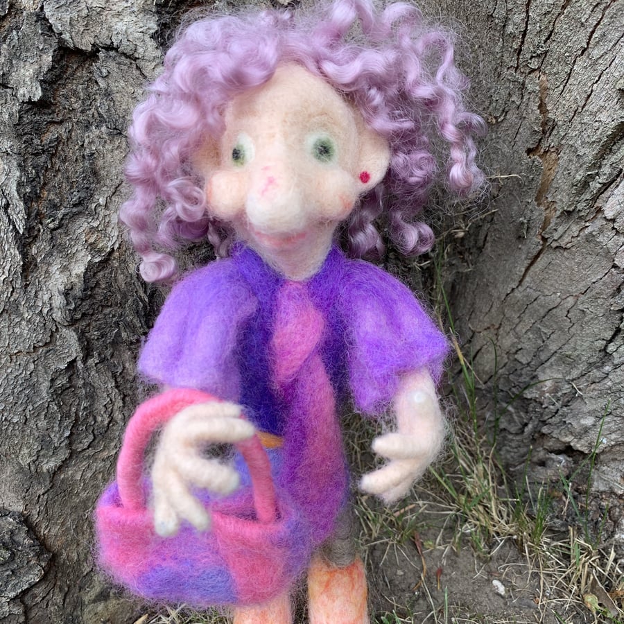 Ooak Needle Felted Troll Doll, Wool Doll, Needle Felted Doll, Gifts for girls