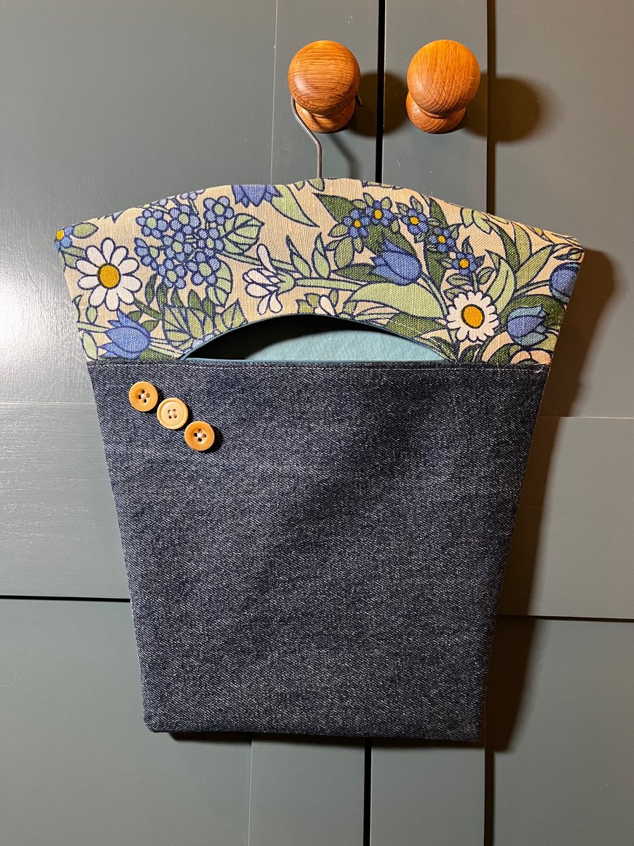 Vintage Flower Waltz and Denim Peg Bag