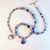 Blue Aventurine And Grey Agate Necklace - Handmade In Devon, Free Uk Delivery.