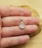Tiny silver Rainbow Moonstone Pendant. June birthstone. - Image 3