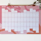 Pinks Design 2025-6 Academic Mid-Year Wall Planner