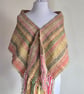Handwoven Wrap. Handspun and Hand Dyed wool . Multicoloured . 
